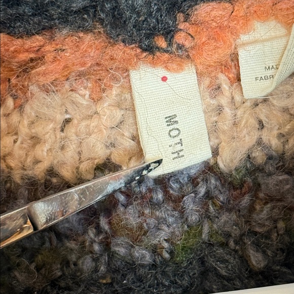 Moth Anthropologie Murray Striped Mohair Wool Turtleneck Chunky Sweater Small - Picture 2 of 6